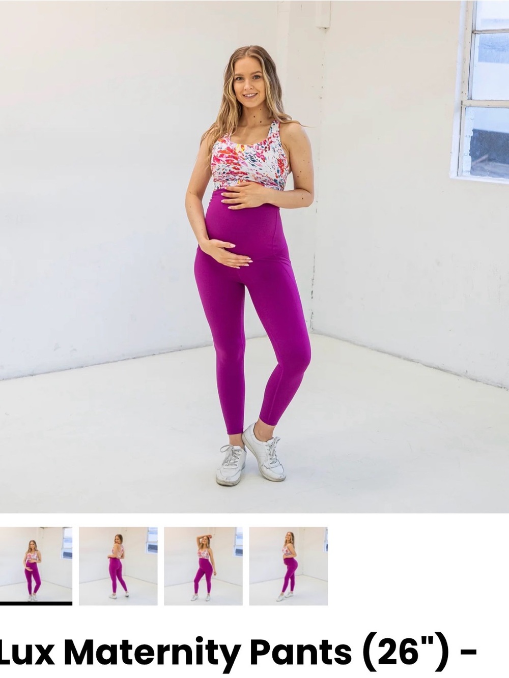 Senita Athletics Maternity Leggings in Bright Magenta